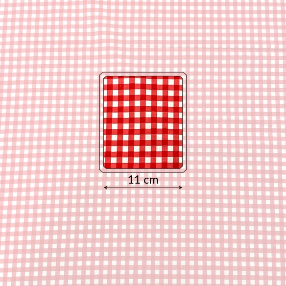 Puuvillakangas - Ikea Grid Red