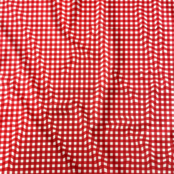 Puuvillakangas - Ikea Grid Red