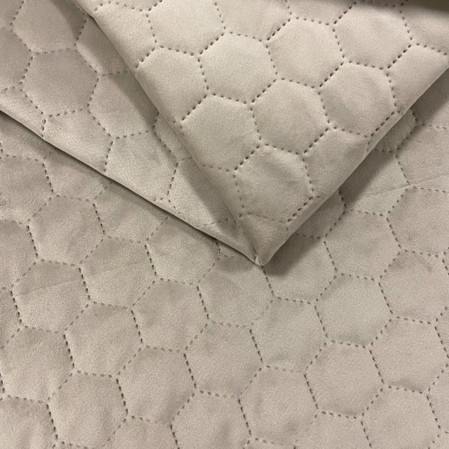 Verhoilukangas tikattu Velour Hexagon - Kerma