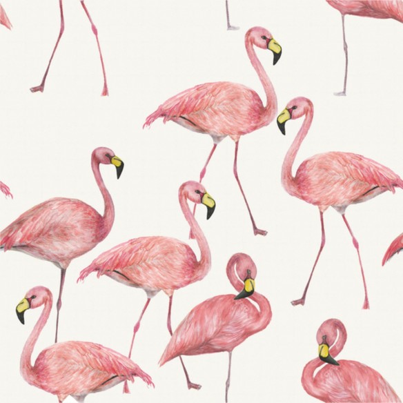 Painettu Single Jersey - Flamingo