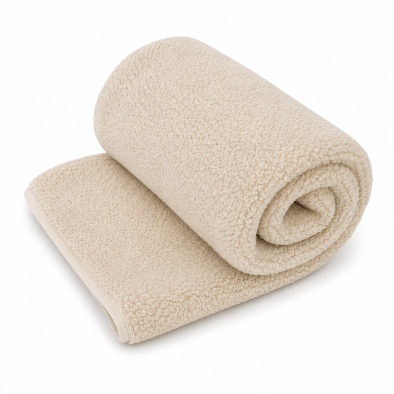 Neulottu lampaanvillaturkis Kangas – beige
