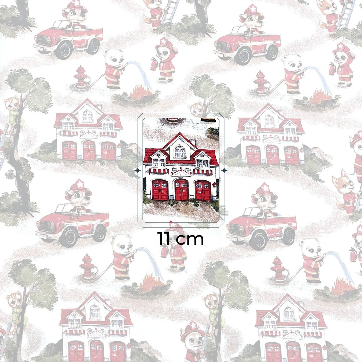Cotton Fabric - Animal Fire Brigade