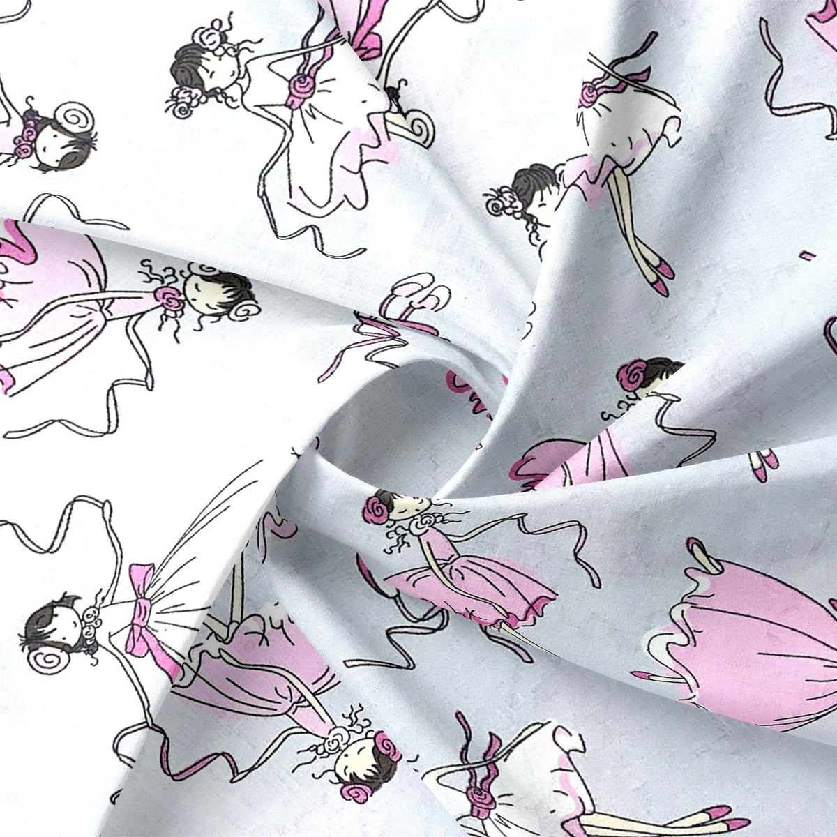 Cotton Fabric - Ballerinas Grey