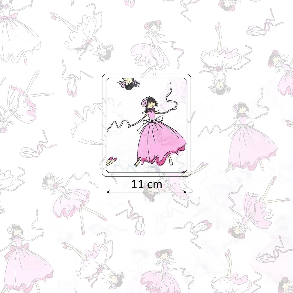 Cotton Fabric - Ballerinas White