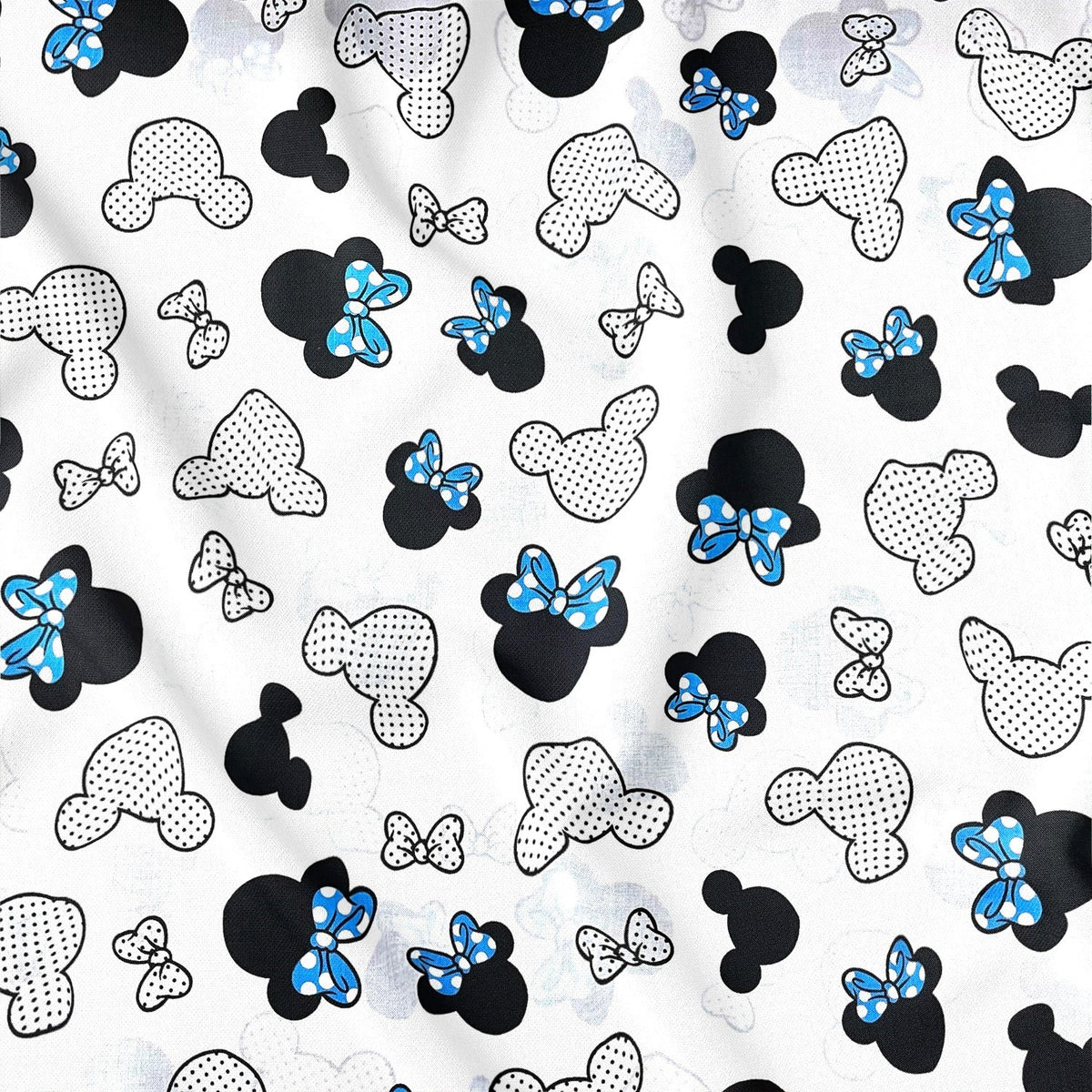 Cotton Fabric - Blue Mickey Mouse with Dots
