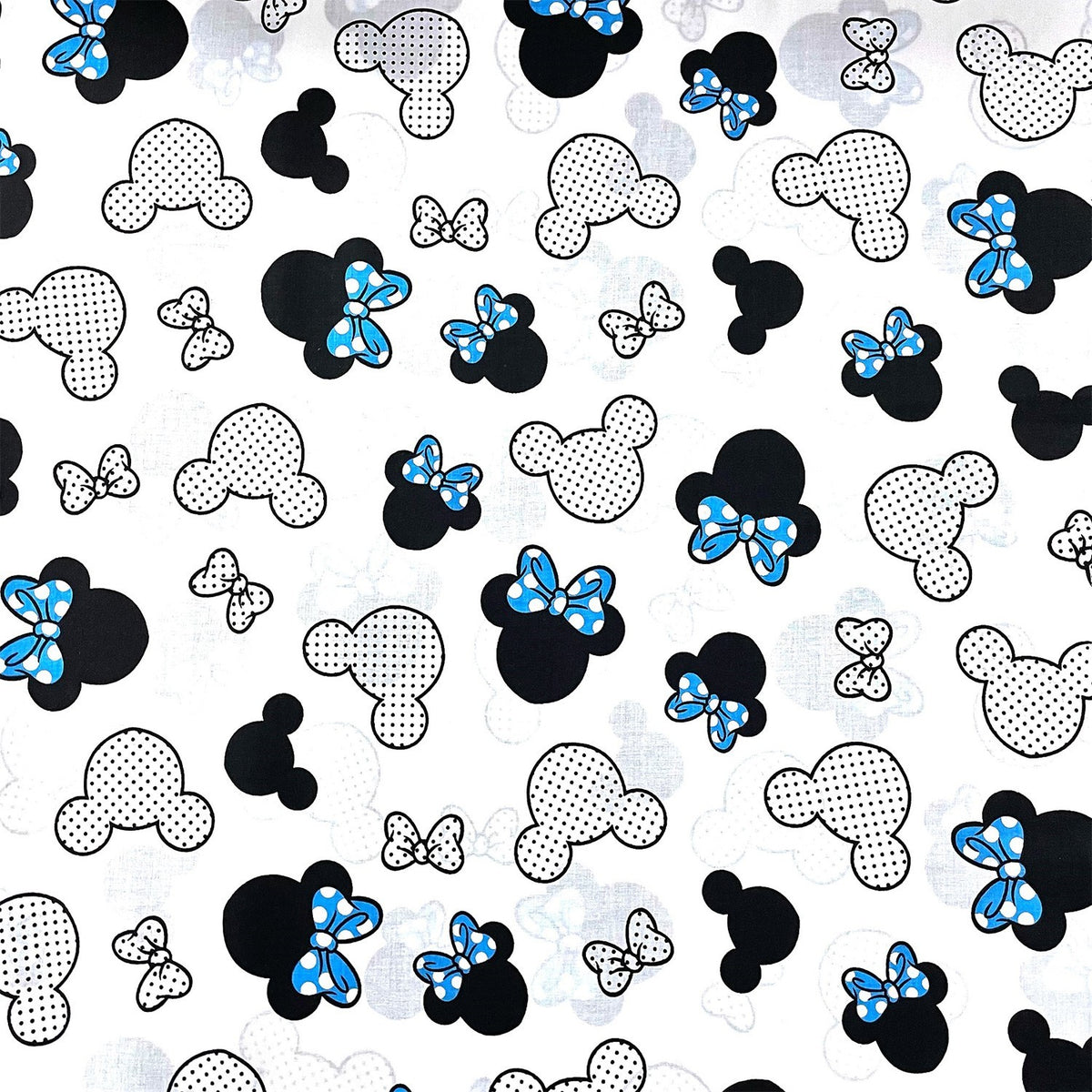 Cotton Fabric - Blue Mickey Mouse with Dots