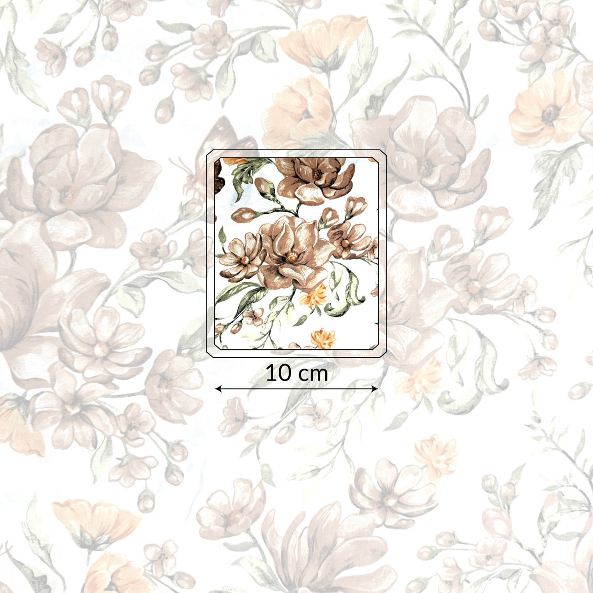 Cotton Fabric - Brown Wildflowers
