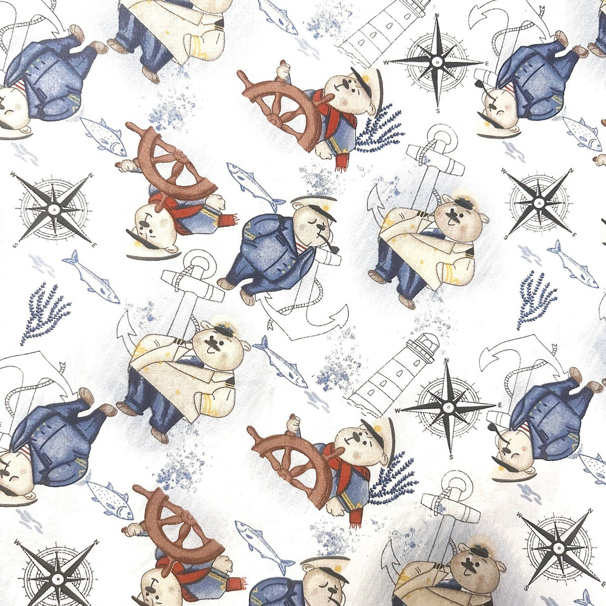 Cotton Fabric - Captain Teddy Bear