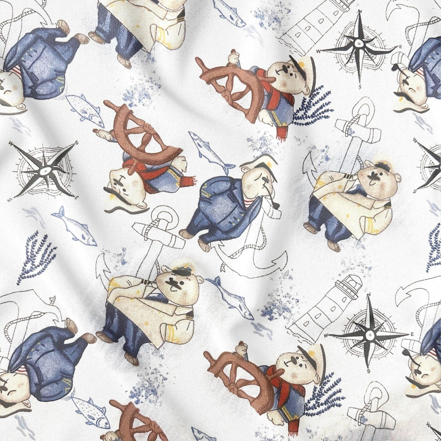 Cotton Fabric - Captain Teddy Bear