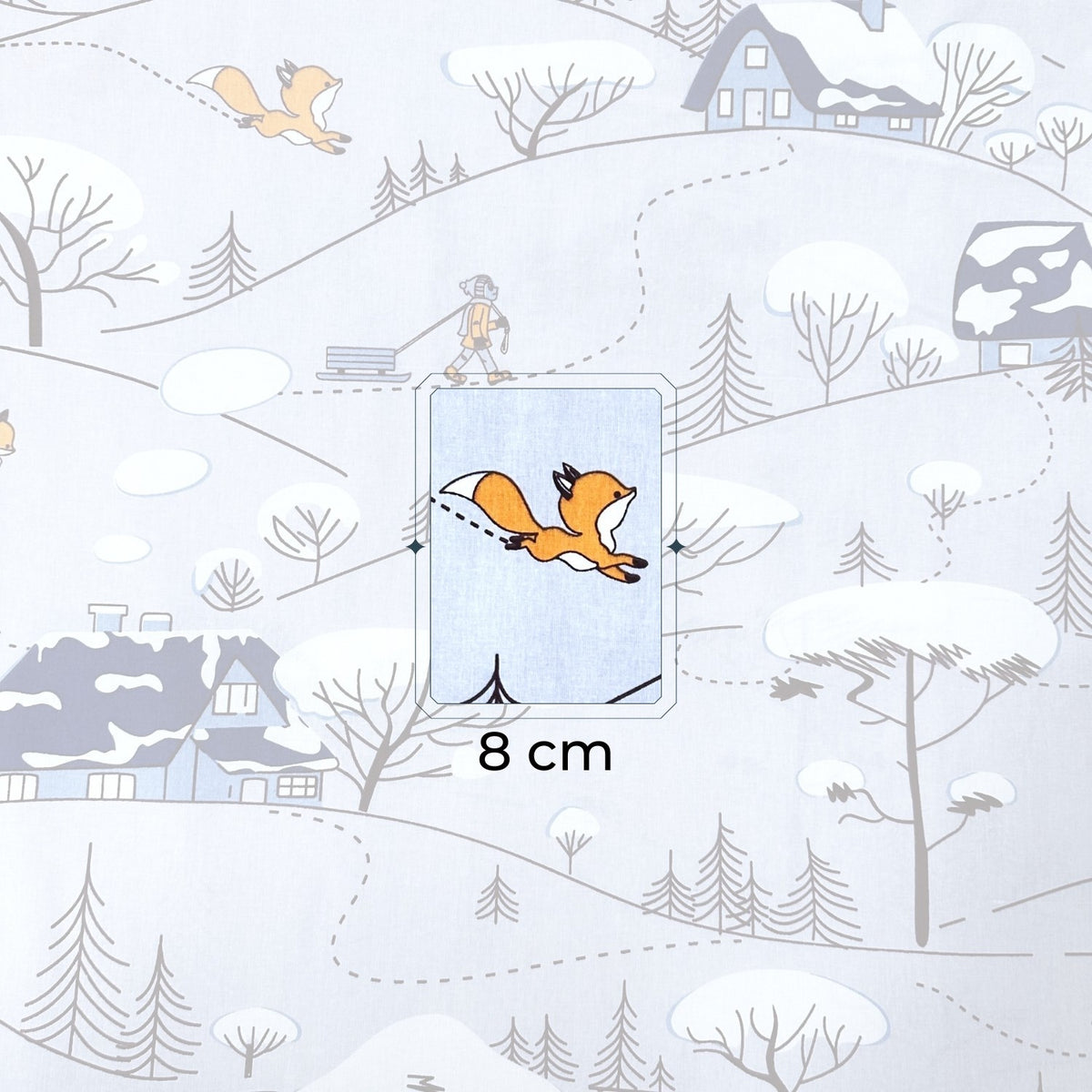 Cotton Fabric - Christmas Winter Village