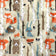 Puuvilla Kangas - Metsän eläimet beige