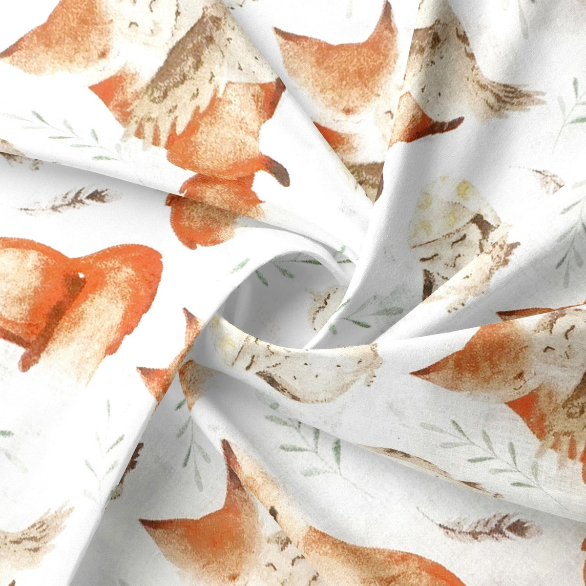 Cotton Fabric - Fox and Owl
