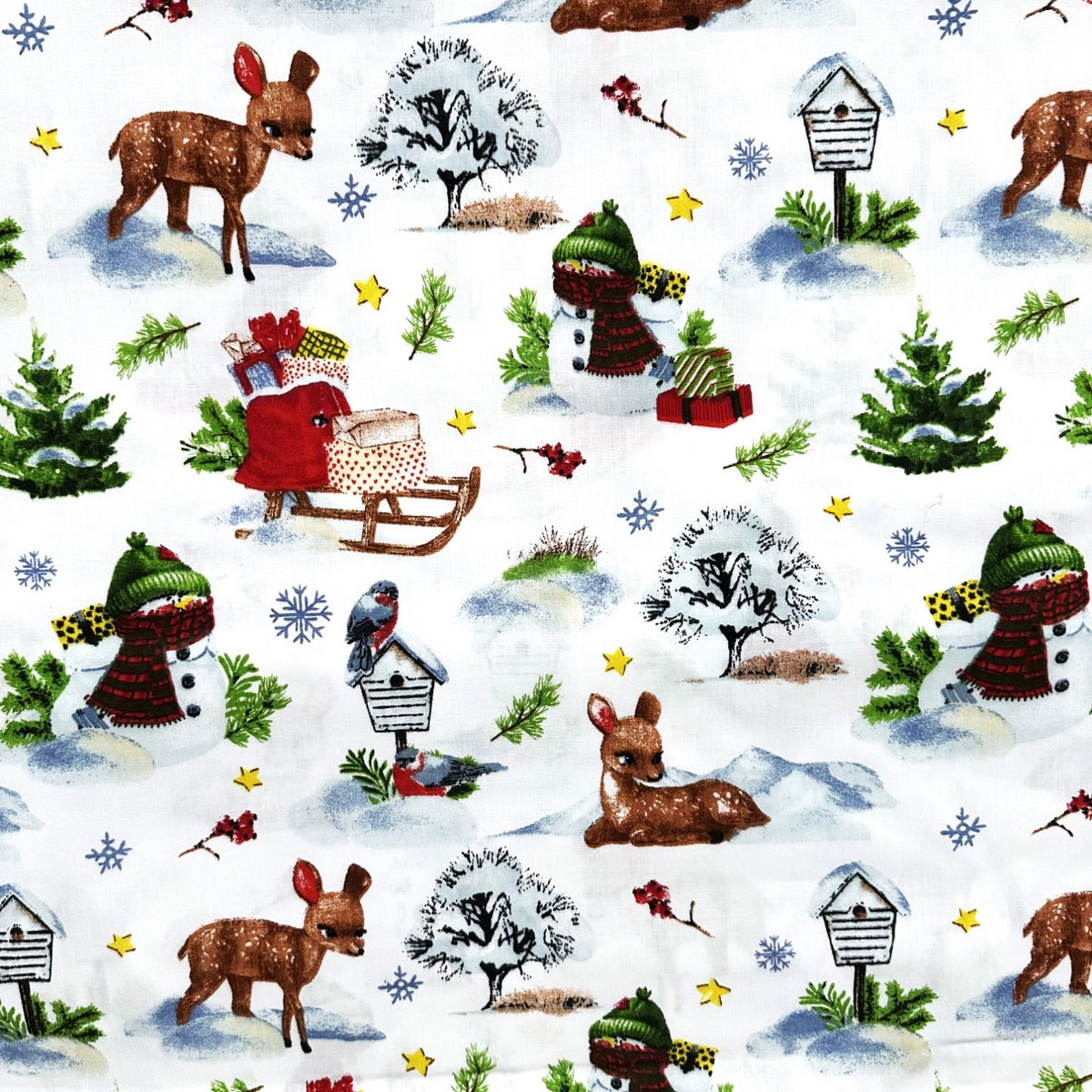 Cotton Fabric - Frozen snowman