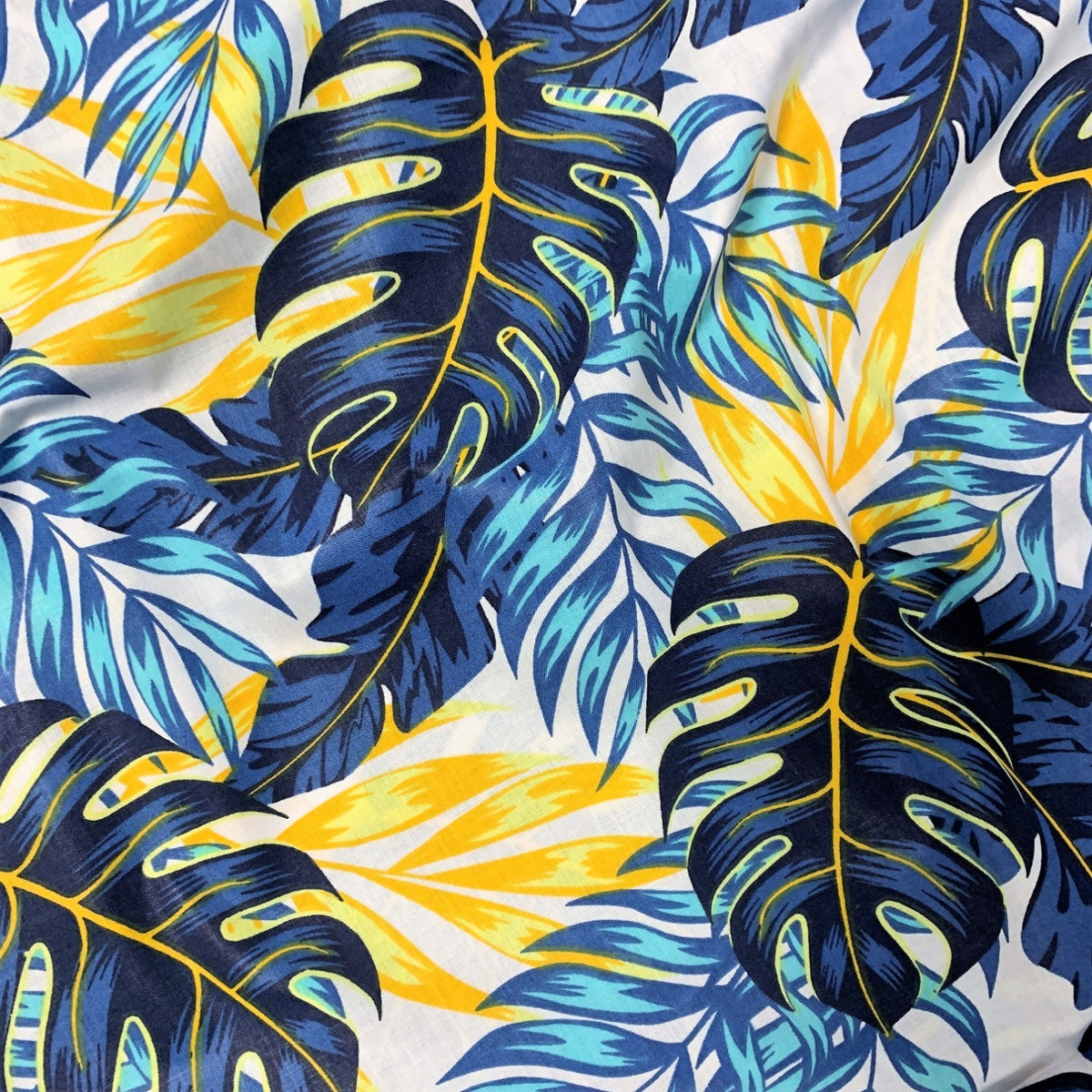 Cotton Fabric - Gold Monstera