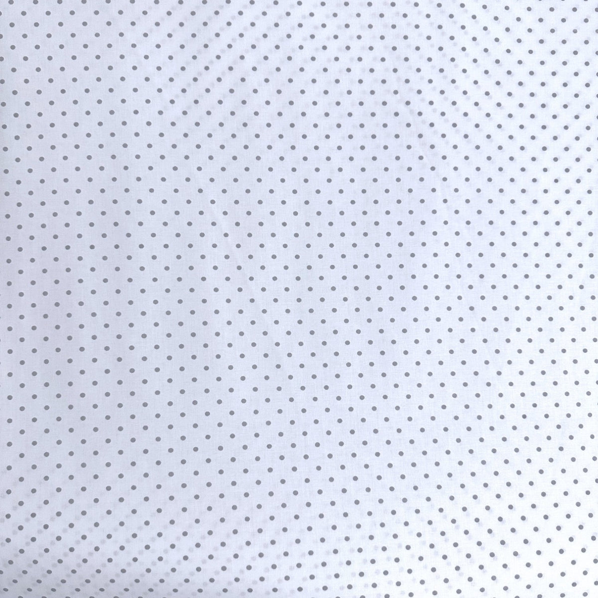 Cotton Fabric - Gray Dots on White 4 mm