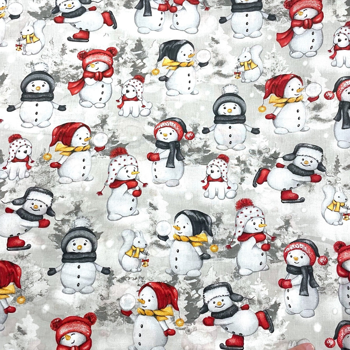 Cotton Fabric - Happy Snowmen