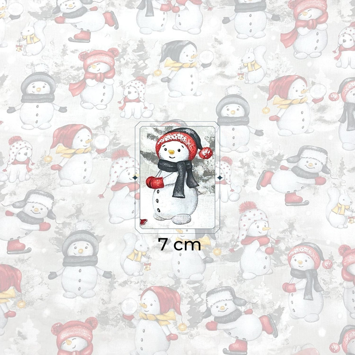 Cotton Fabric - Happy Snowmen