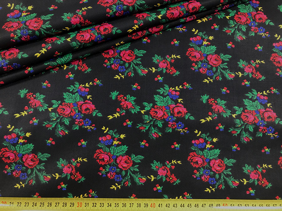 Cotton Fabric - Highland Flowers Black