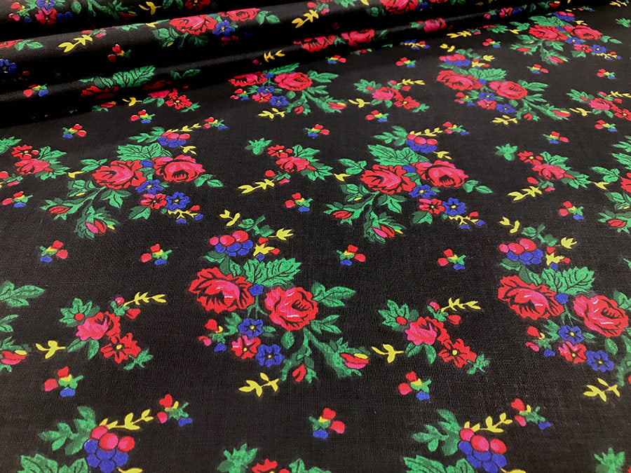 Cotton Fabric - Highland Flowers Black