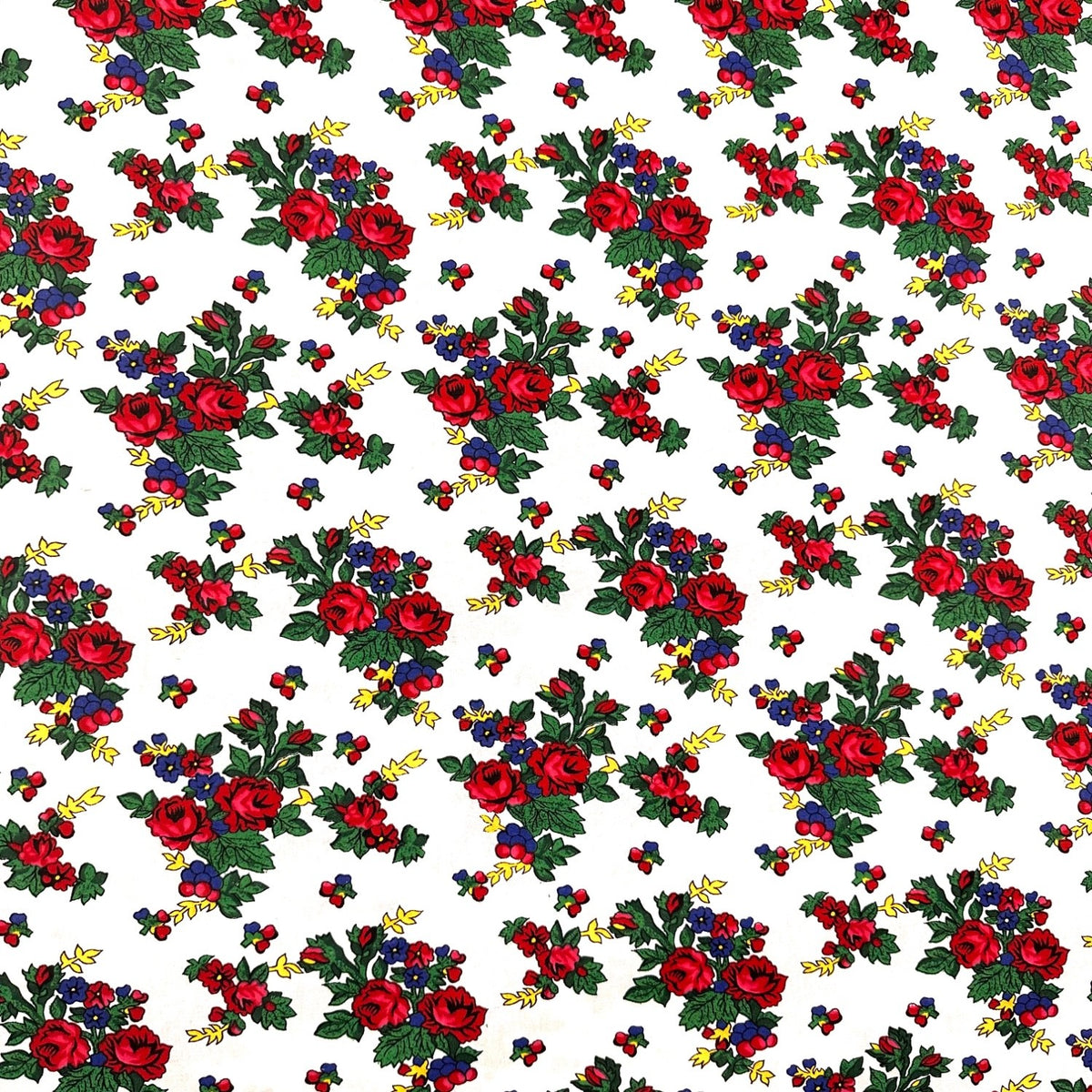 Cotton Fabric - Highland Flowers White