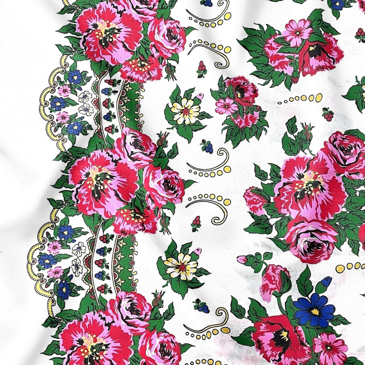 Cotton Fabric - Highland Scarf on White