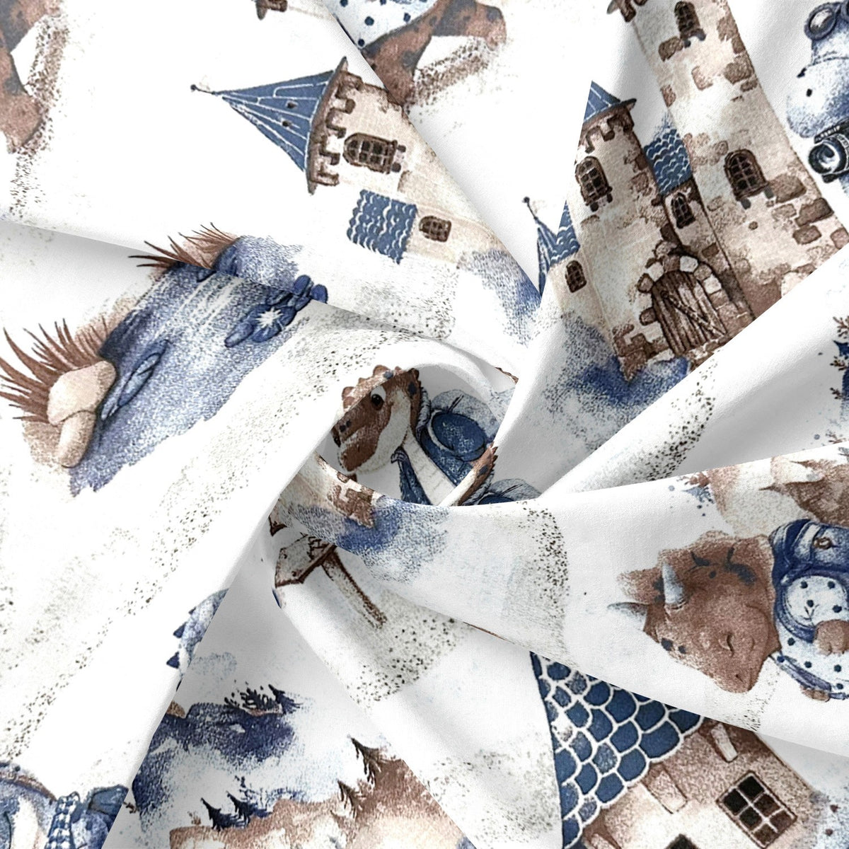 Cotton Fabric - Little Dinos on a Journey