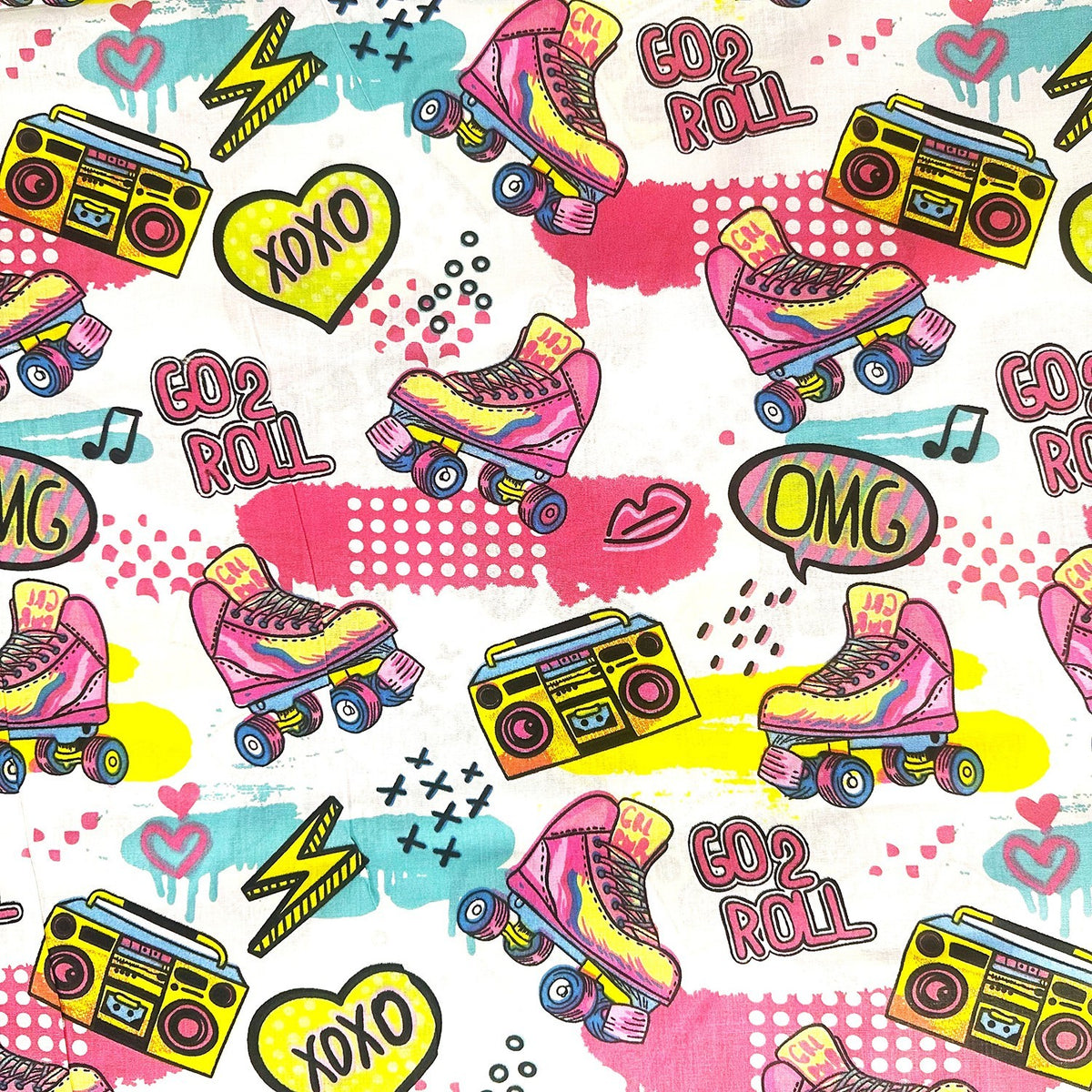 Cotton Fabric - OMG XOXO