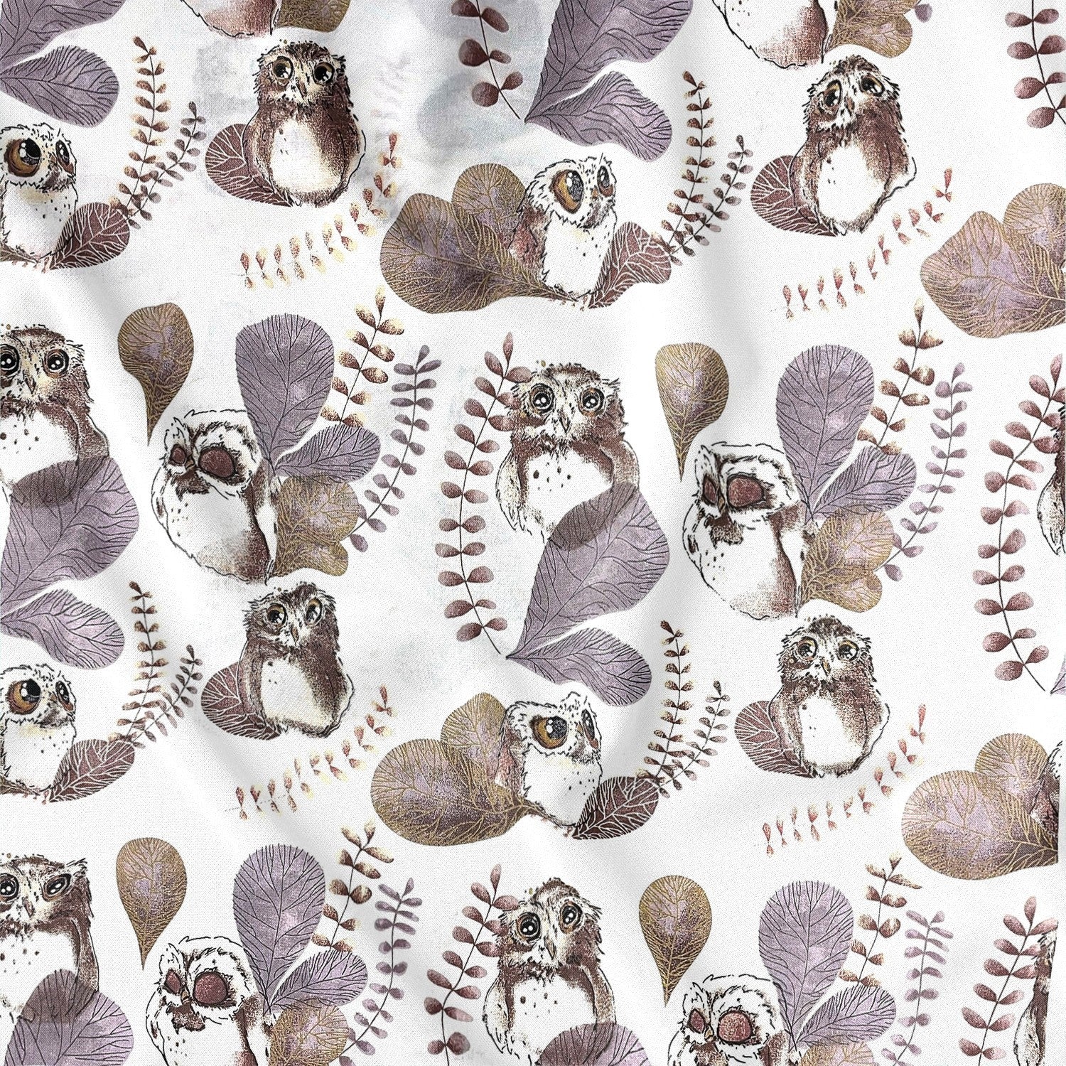 Cotton Fabric - Owls
