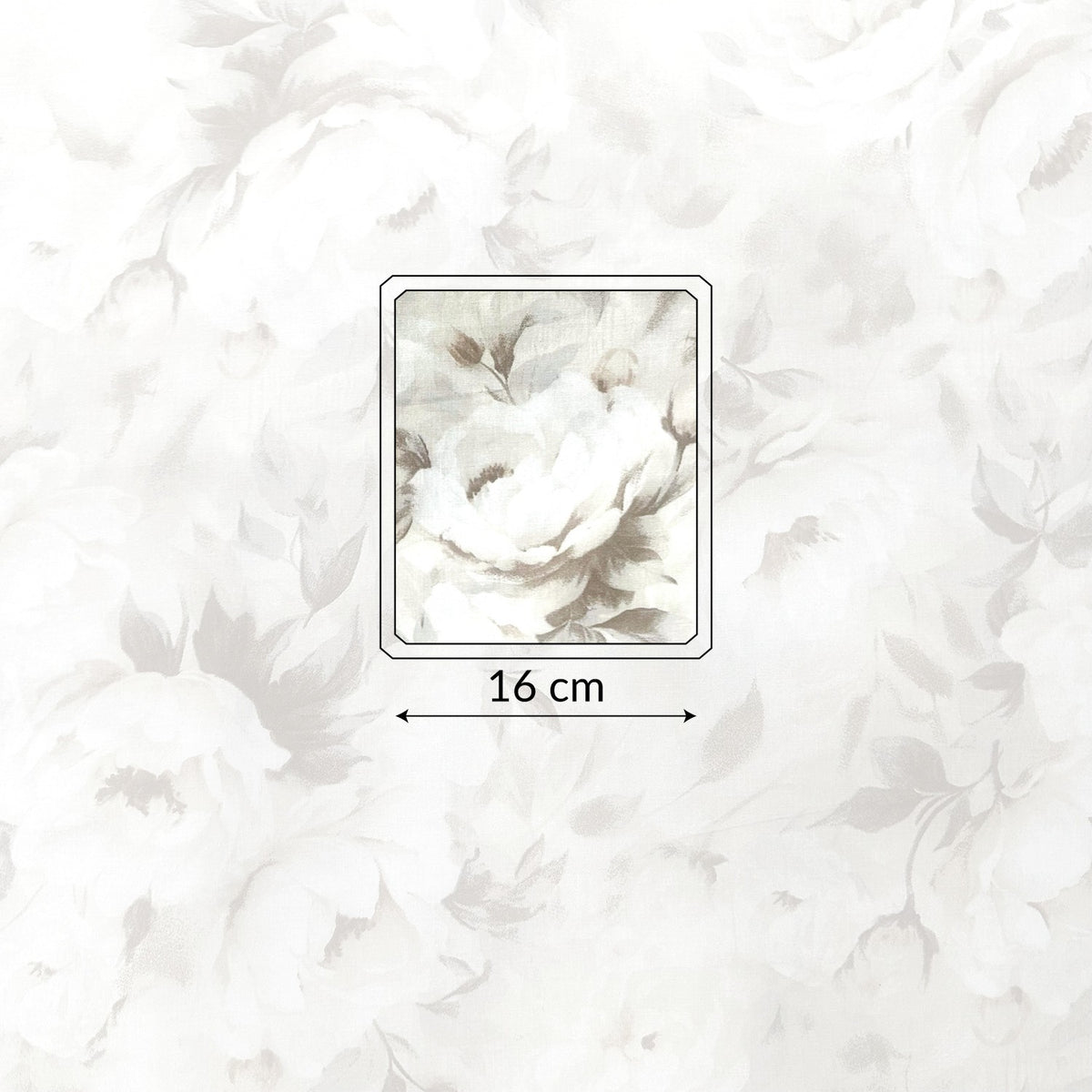 Cotton Fabric - Peony Flowers on Beige