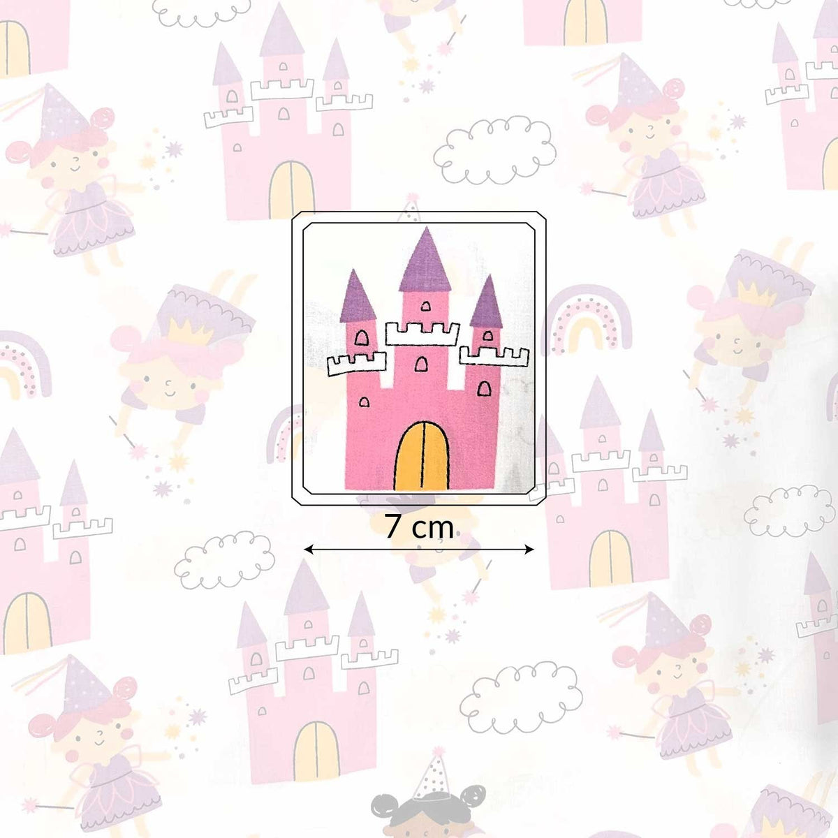 Cotton Fabric - Princess and castle