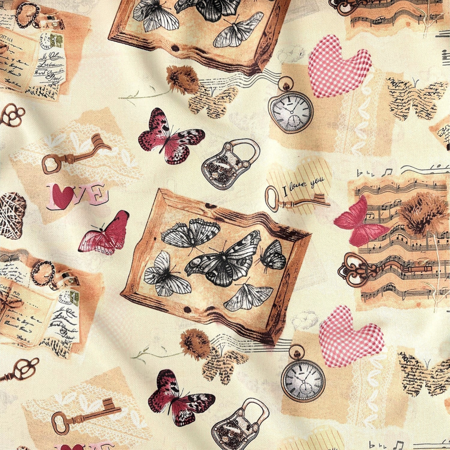 Cotton Fabric - Retro Love