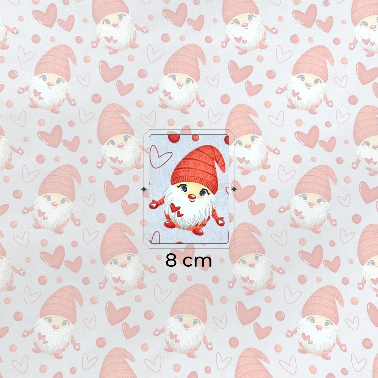 Cotton Fabric - Santas in love gray