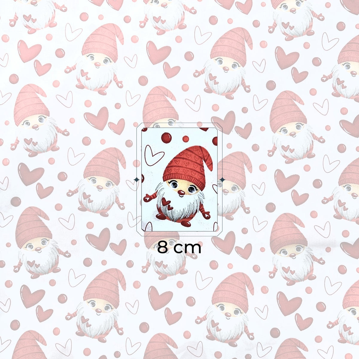 Cotton Fabric - Santas in love white