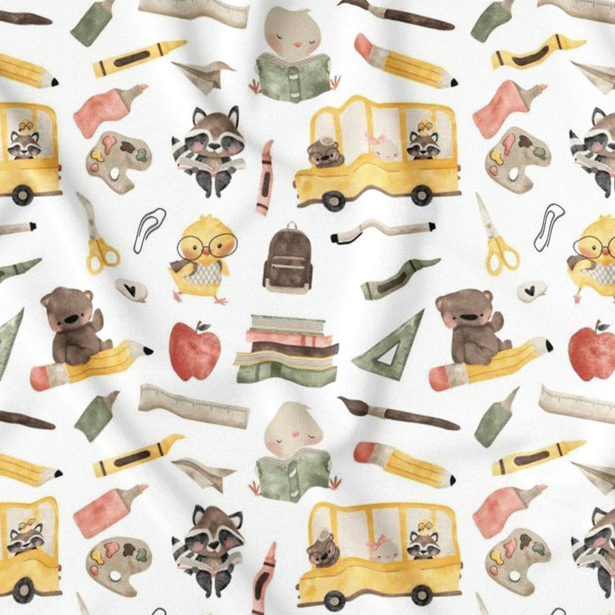 Cotton Fabric - School Adventures with Animals
