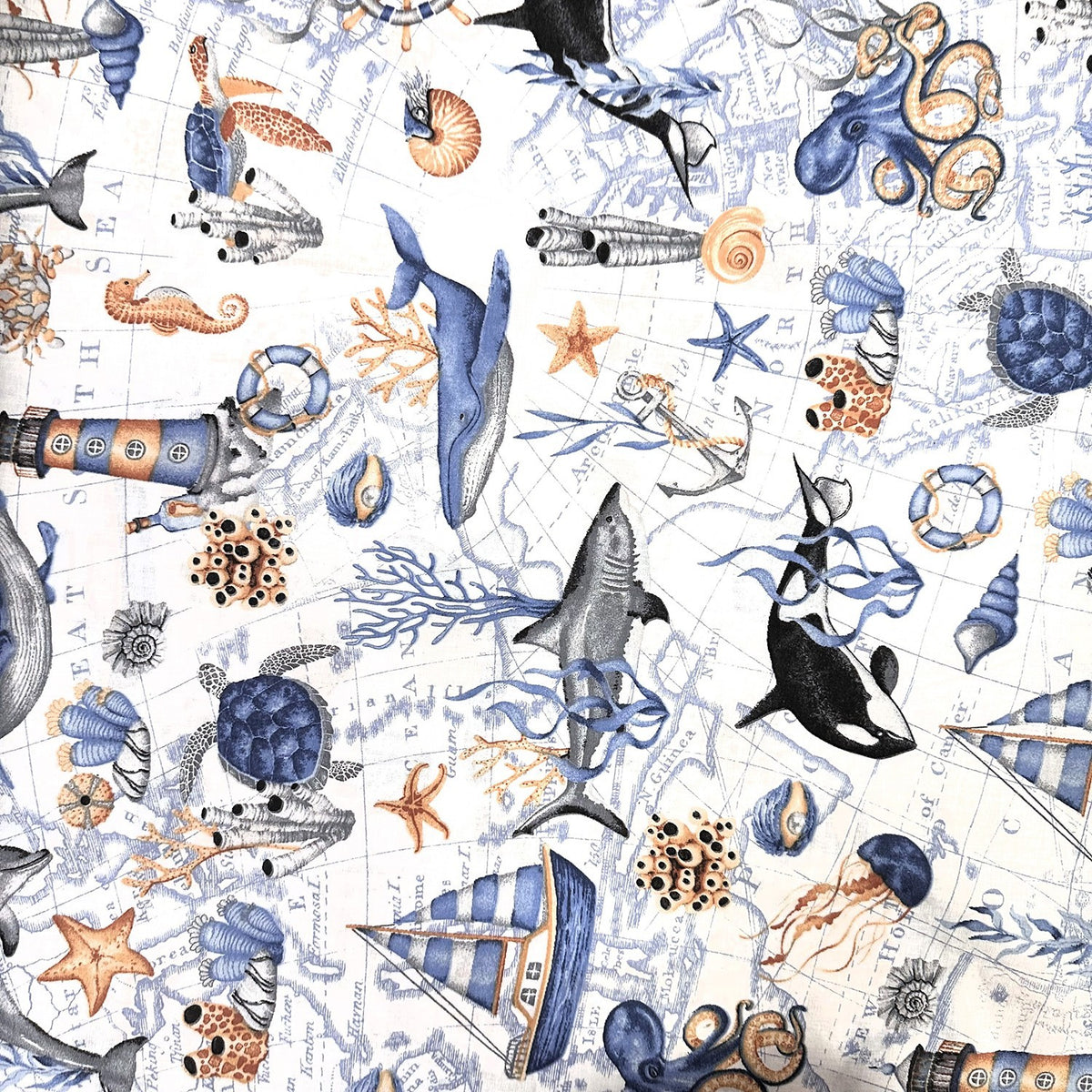 Cotton Fabric - Sea World