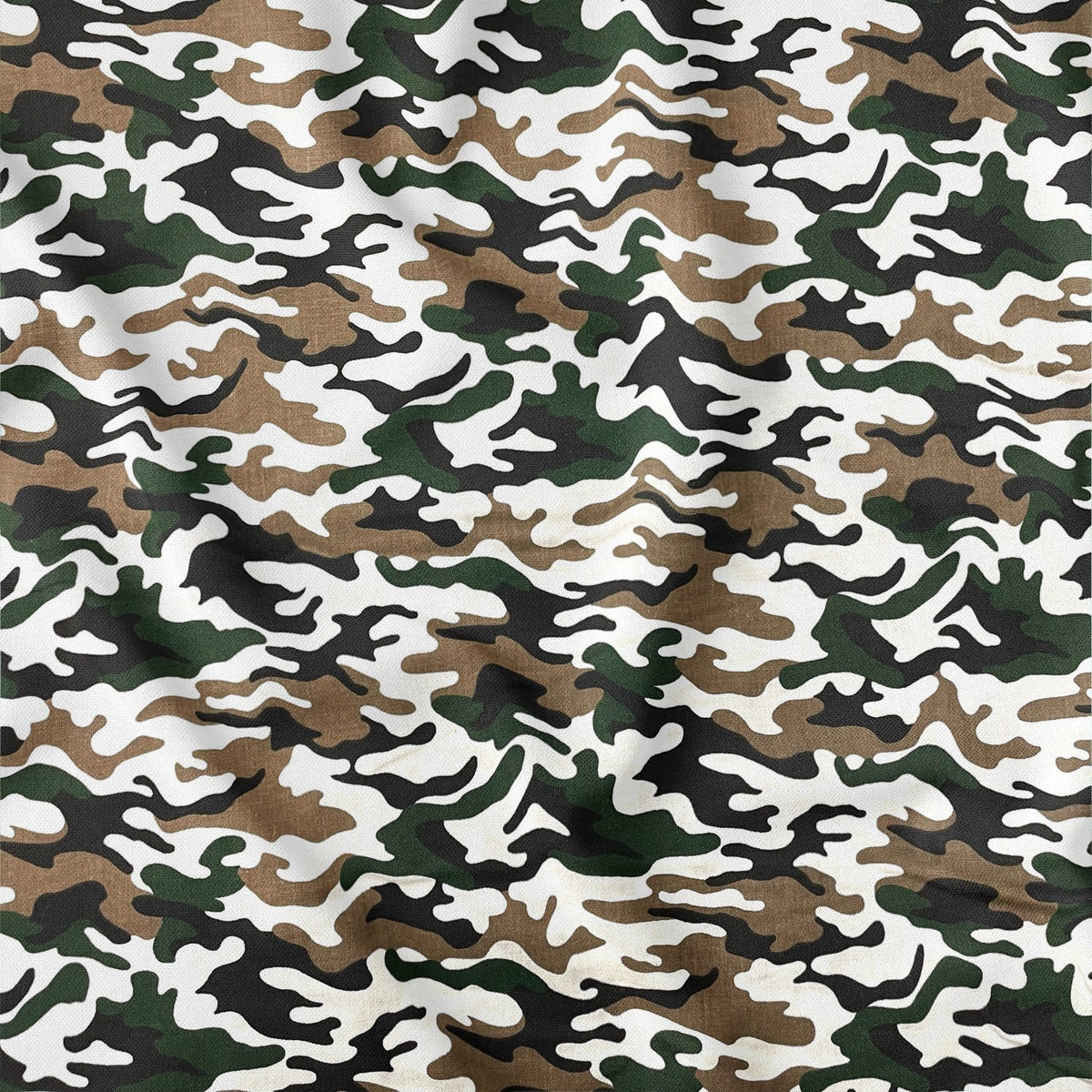 Cotton Fabric - Small Military Brown Camo
