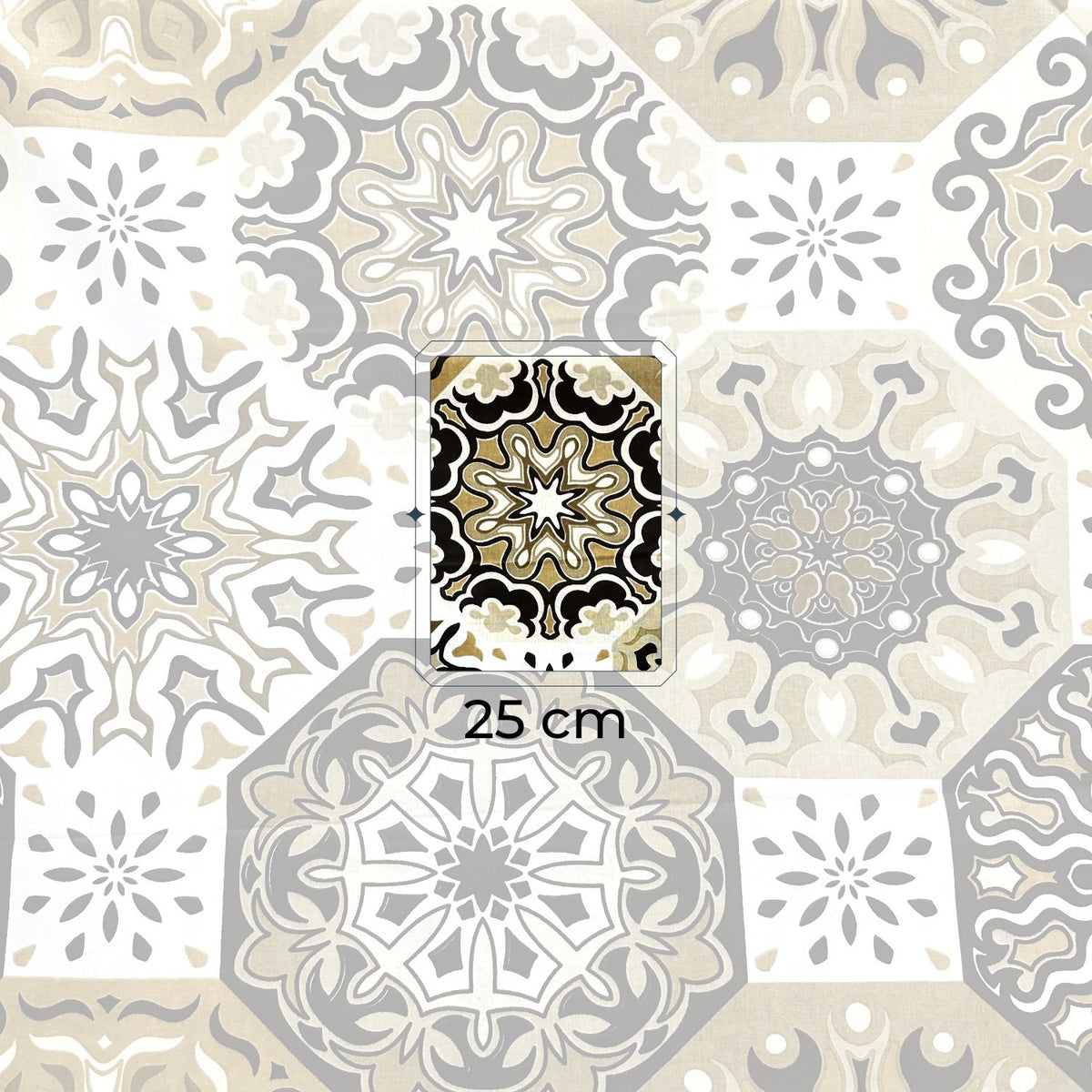 Cotton Fabric - Spanish Pattern, Gold