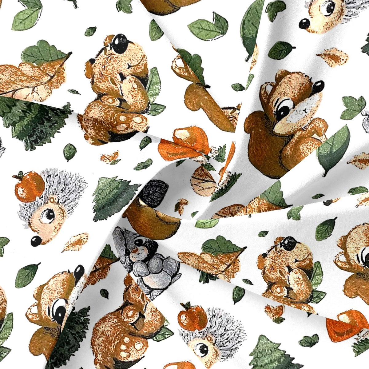 Cotton Fabric - Squirrel and Friends