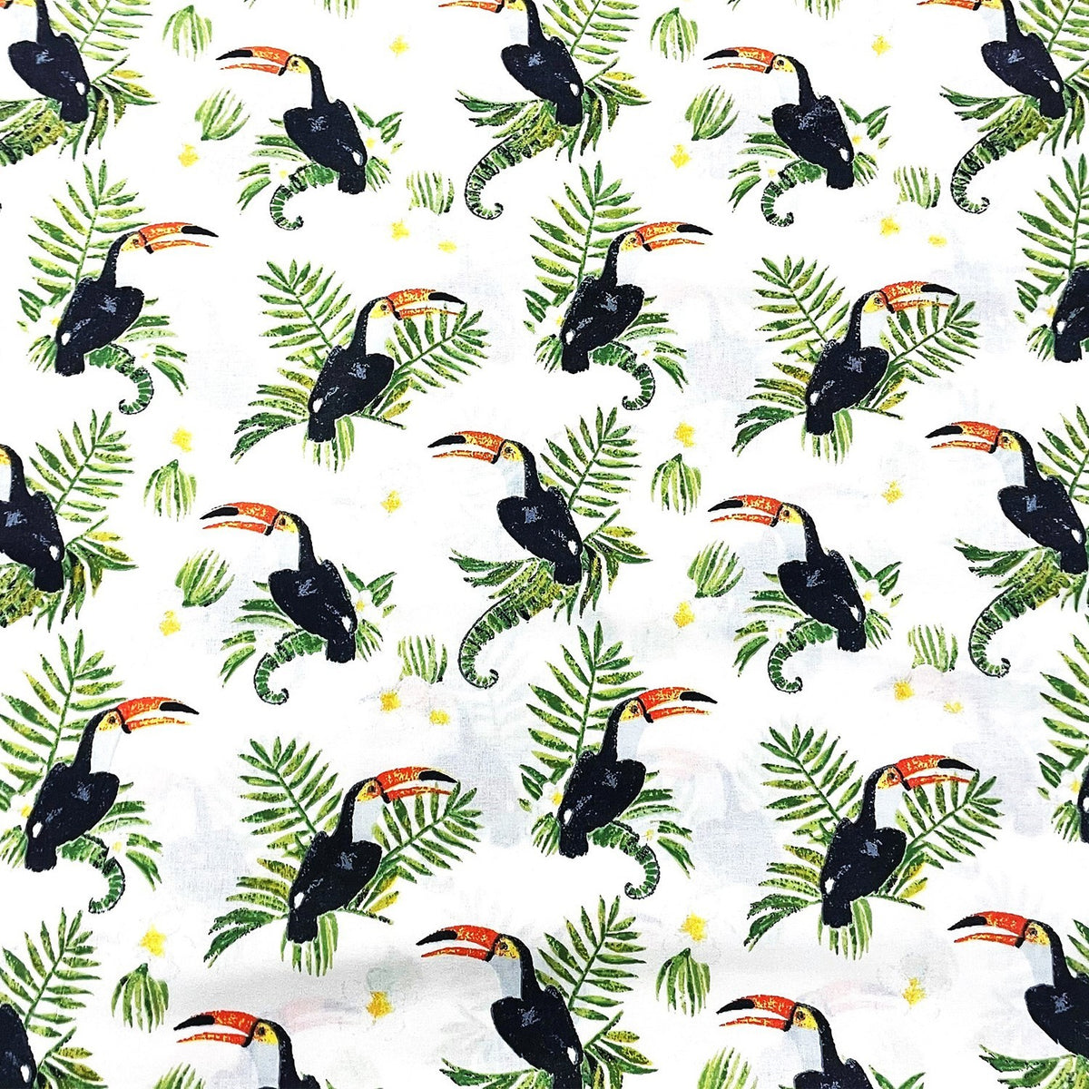 Cotton Fabric - Toucans And Monstera