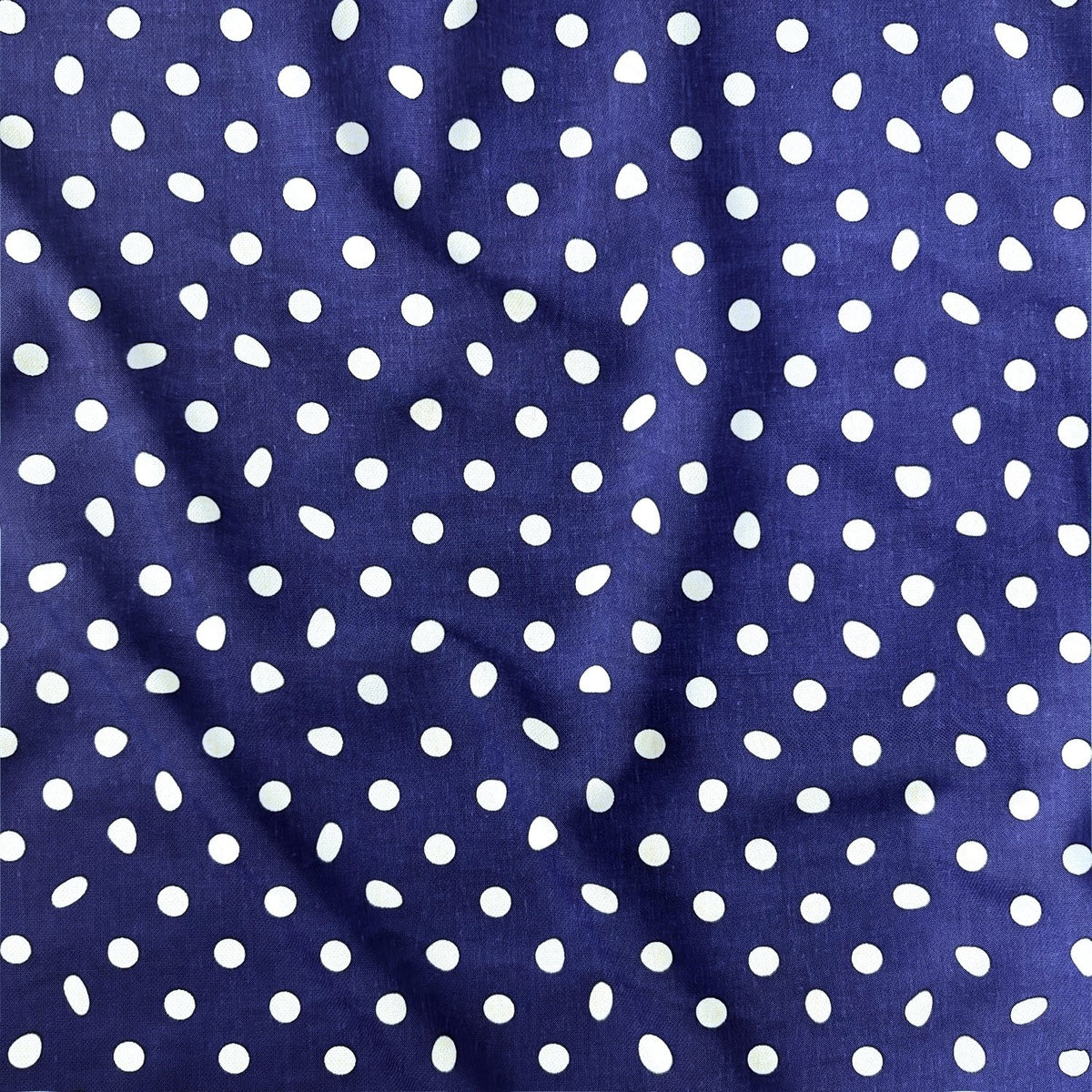 Cotton Fabric - White Dots on Navy Blue 1 cm