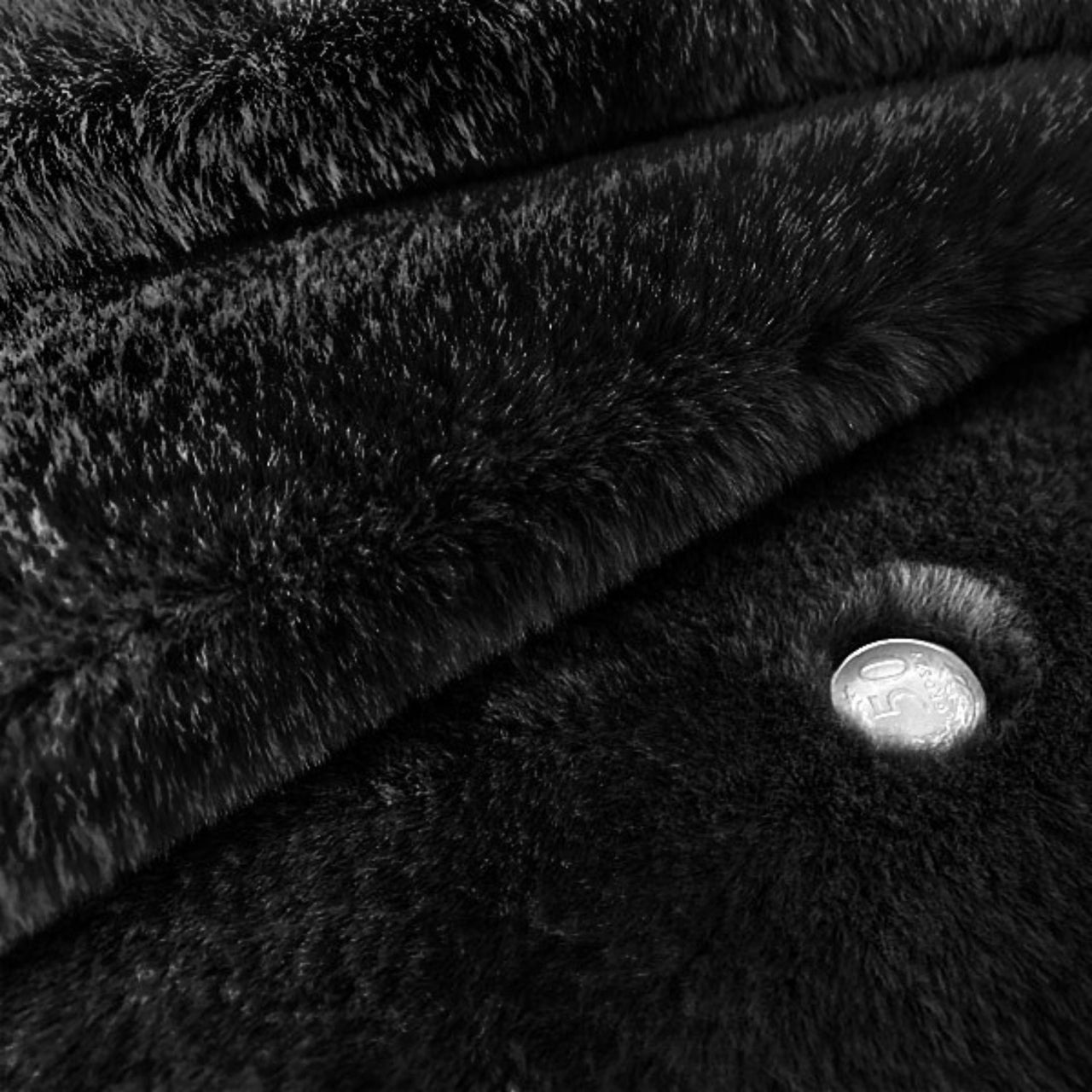 Knitted Bunny Fur Fabric - Black