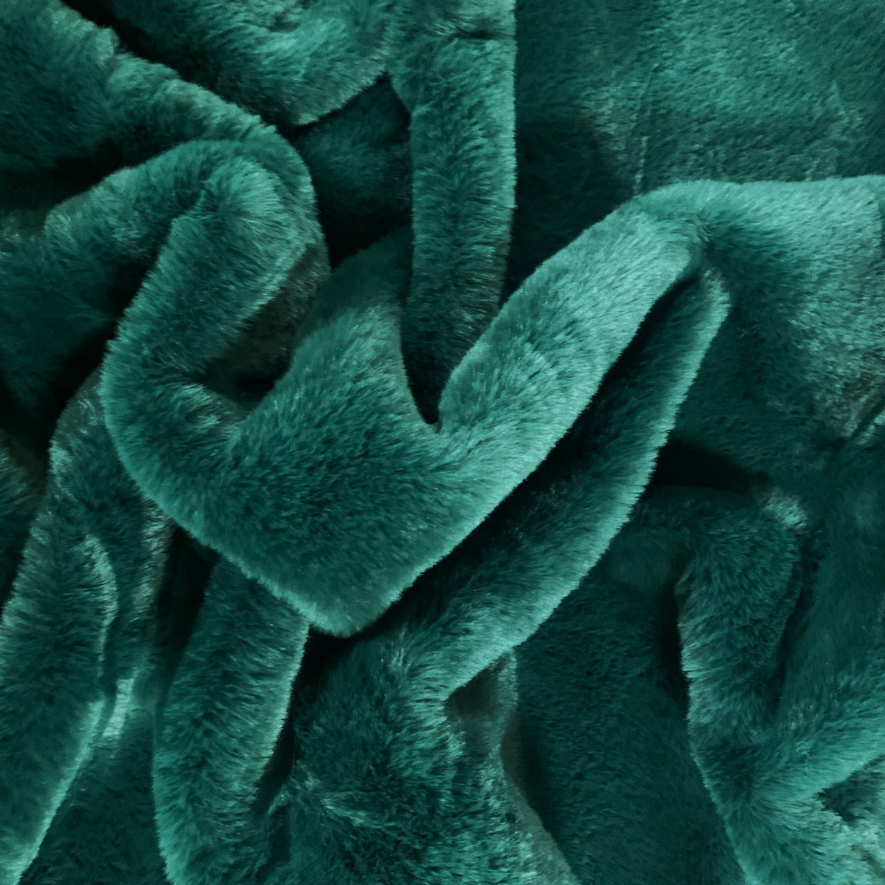Knitted Bunny Fur Fabric - Bottle Green