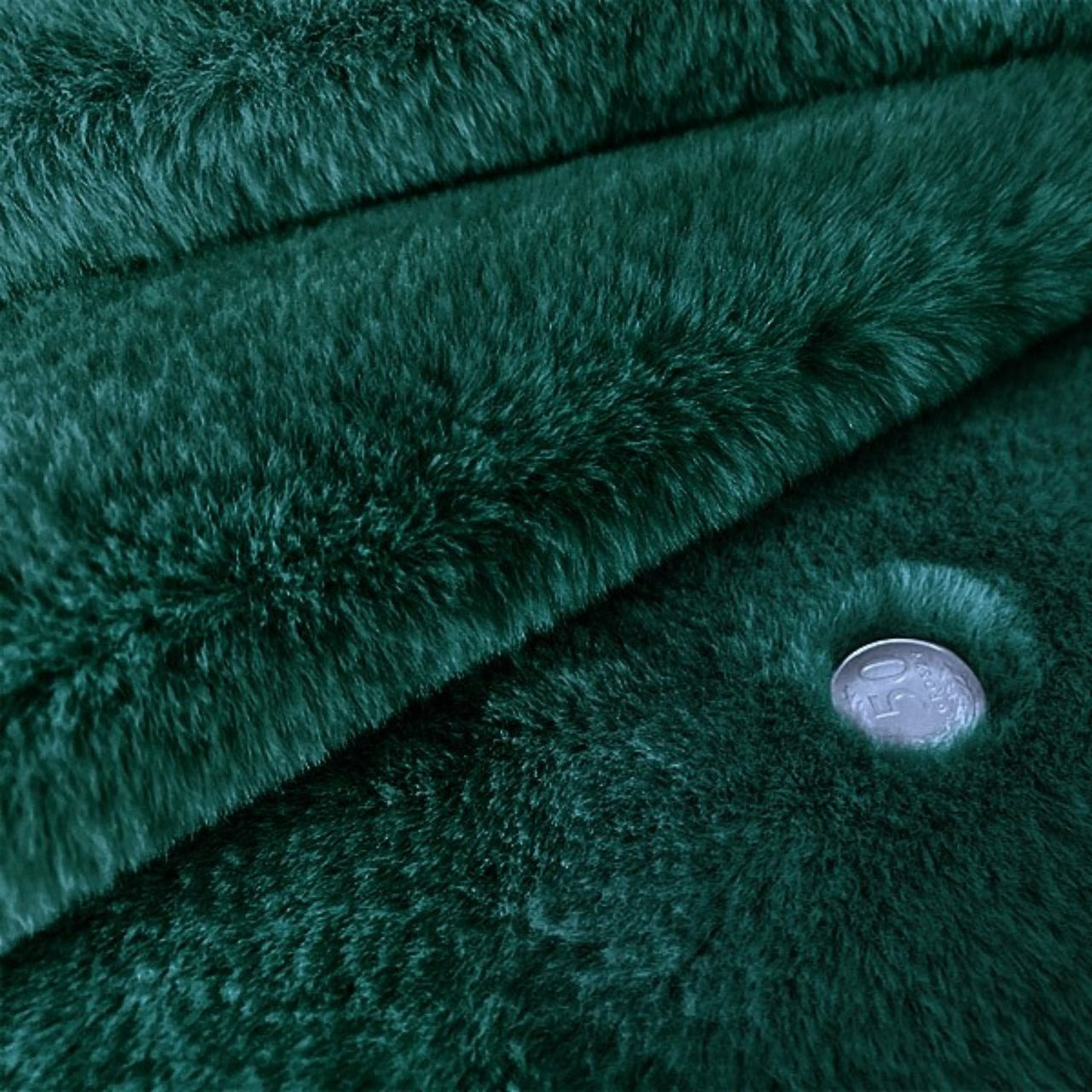 Knitted Bunny Fur Fabric - Bottle Green