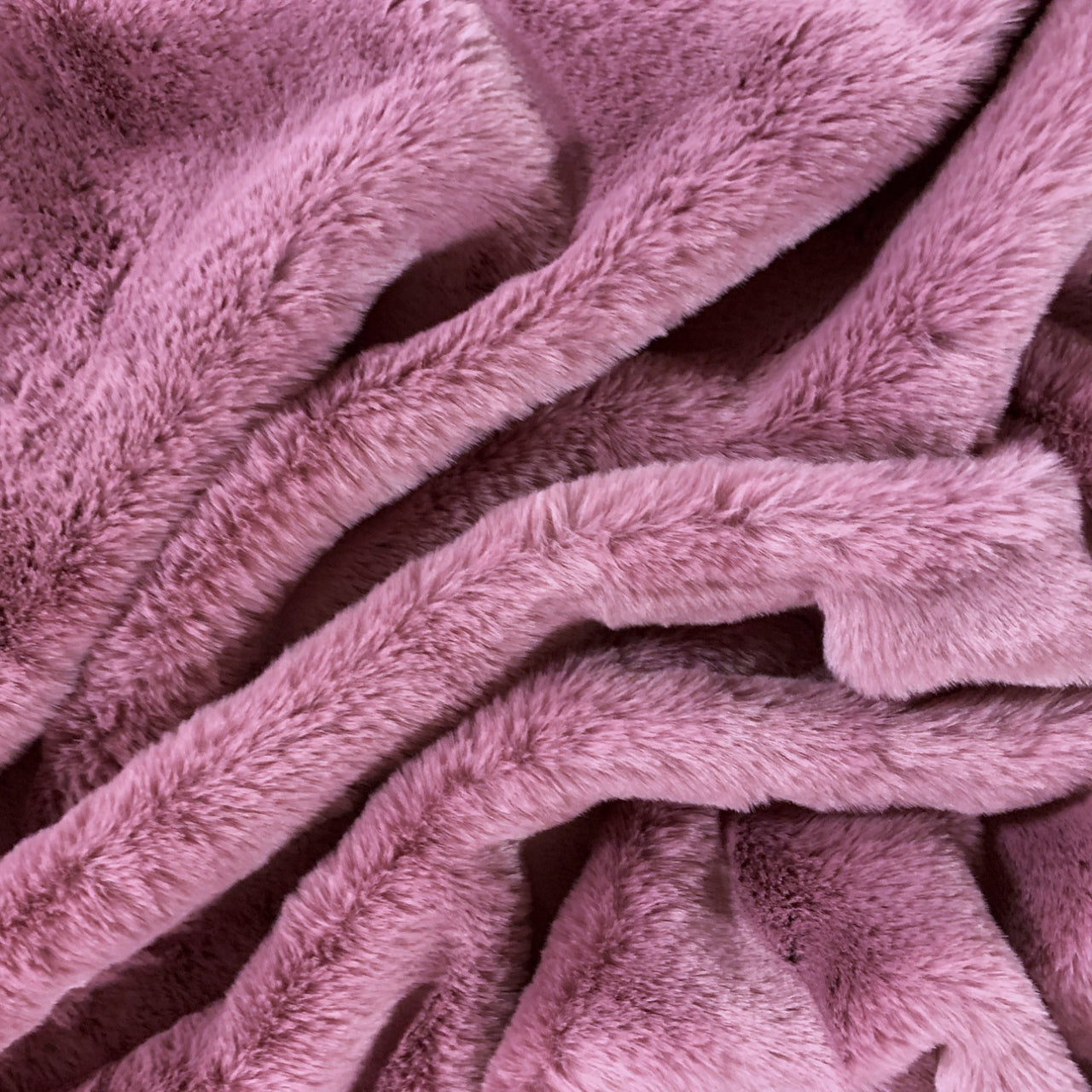 Knitted Bunny Fur Fabric - Dirty Pink