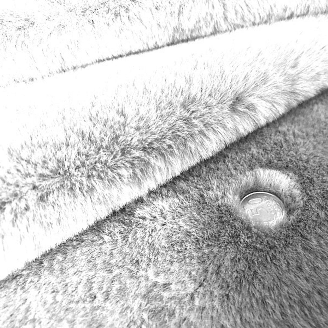 Knitted Bunny Fur Fabric - Silver