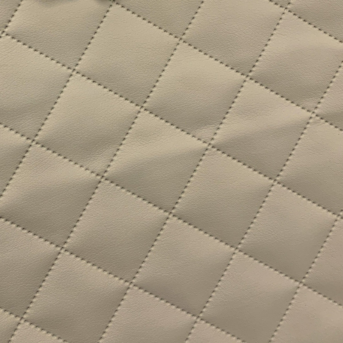 Upholstery Fabric Quilted PU Leather Diamond 5x5 - Light Beige