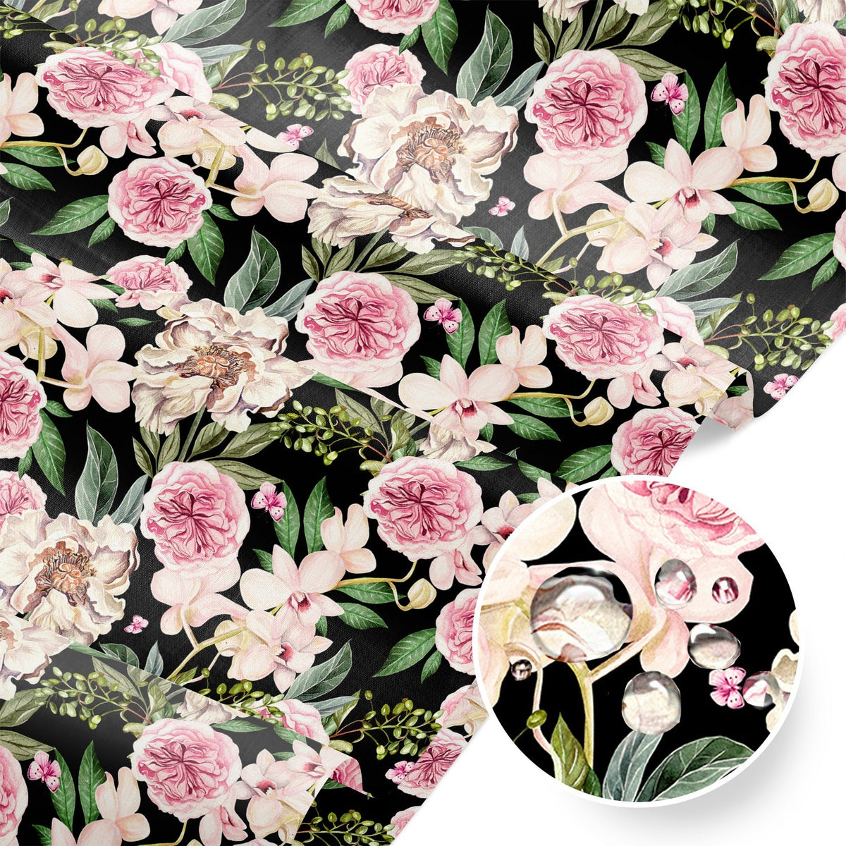 Water Resistant Fabric Oxford - Peonies